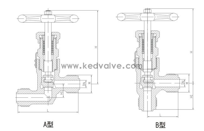 船用外螺紋鍛鋼截止止回閥GB1241-83(圖1)