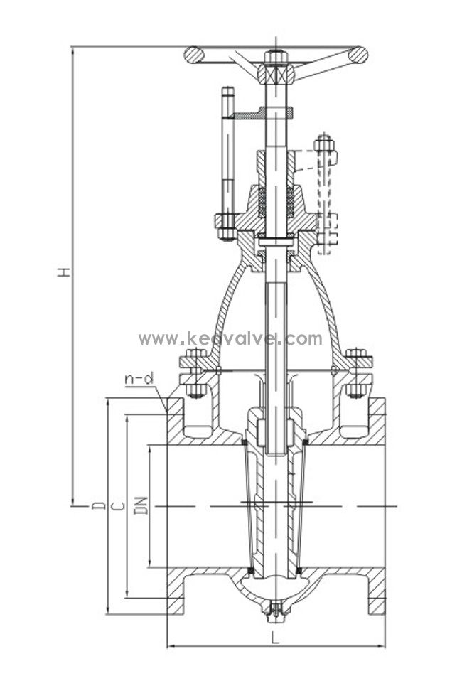 船用不銹鋼閘閥CB/T3955-2004(圖1)