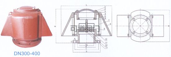船用FKM型油水艙空氣管頭(圖2)