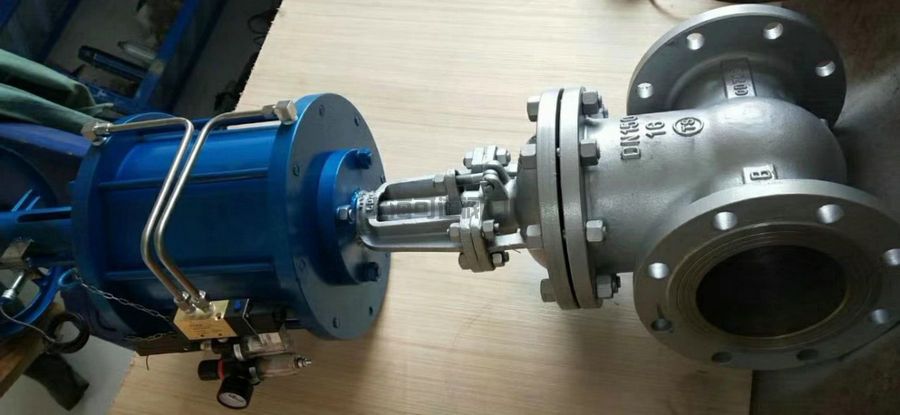 氣動帶手動閘閥廠家尺寸圖片說明書1